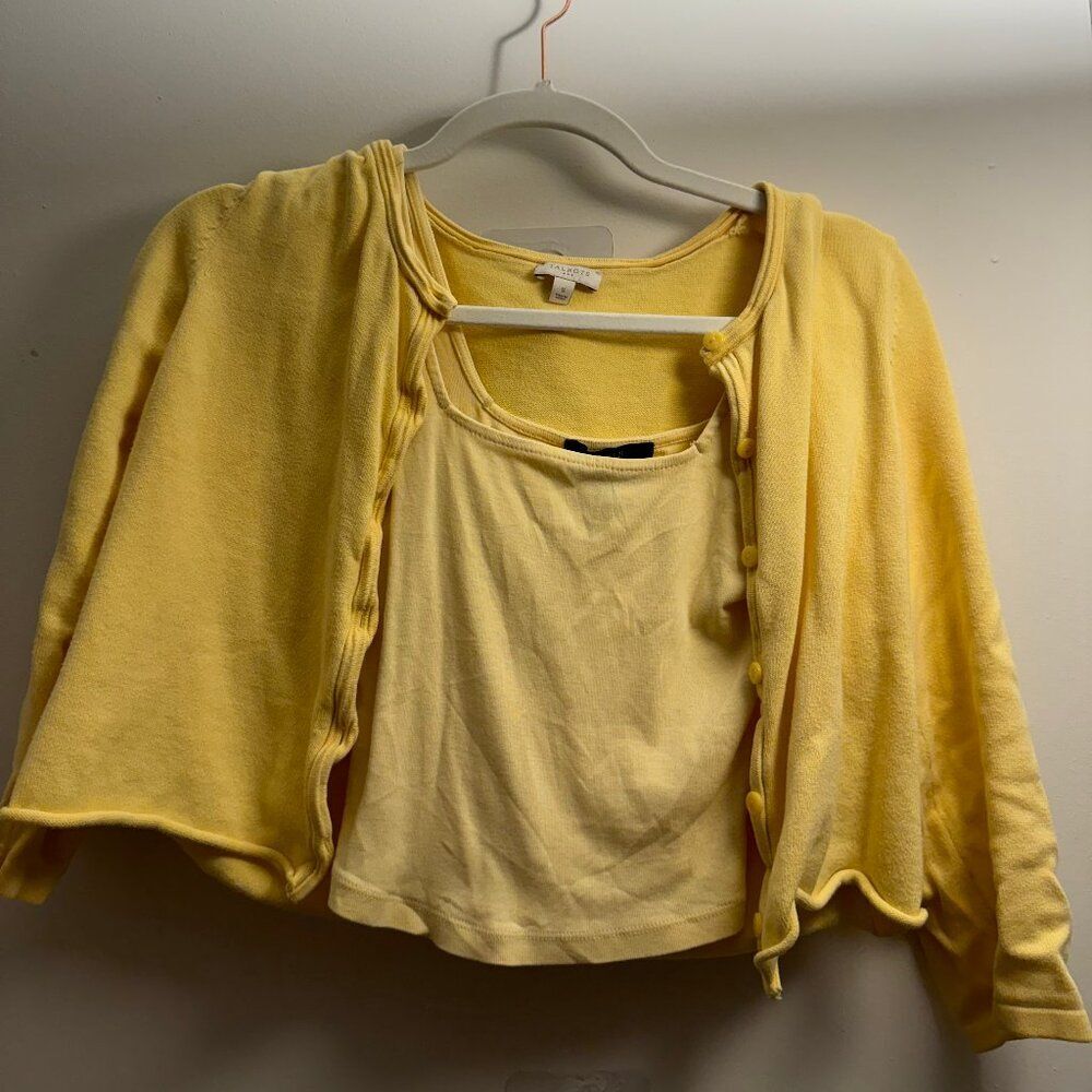 Pastel Yellow Cardigan Set